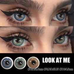 VISUASHOW Sin Natural Myopia Prescription Colored Contact Lenses Yearly Disposable 14.0mm Small Pupil for Eye Beauty Makeup