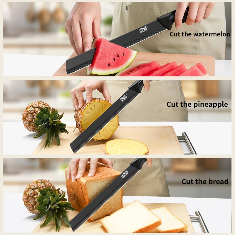 سكين فواكه كبير ممتد متعدد الأغراض قطاعة فواكه وبطيخ سكين بطيخ تجاري كبير الحجم مقبض مريح مضاد للانزلاق