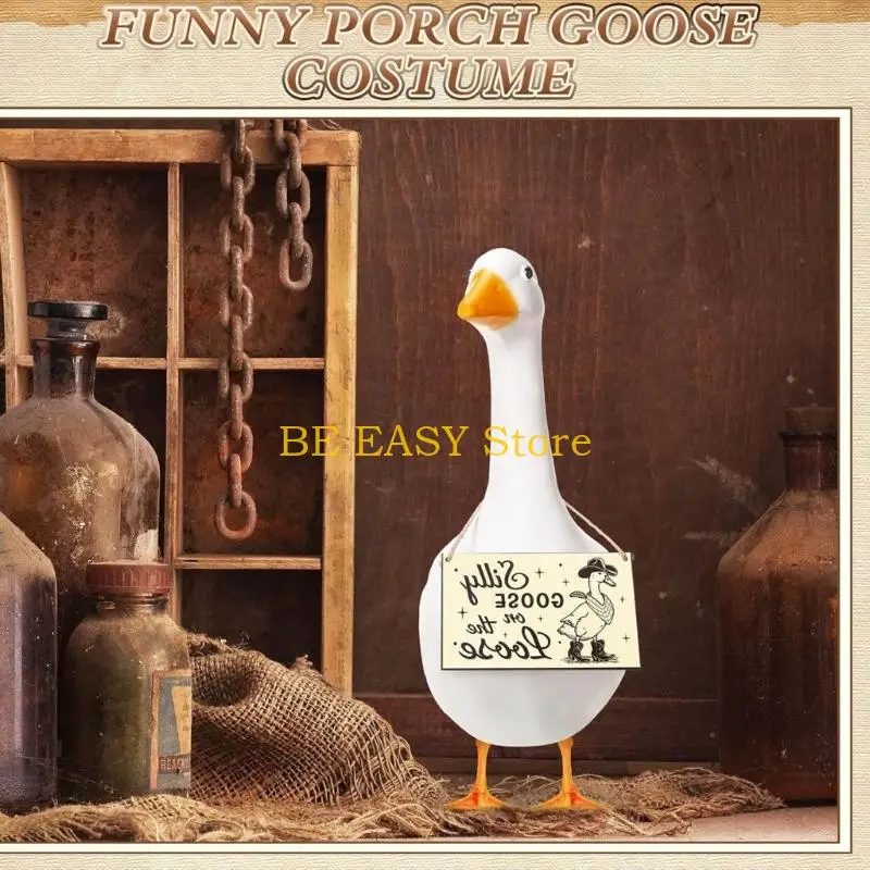Afbeelding 6: E28F Funny Guard Gooses Sign Natuurlijk Hout Weerbestendige Tuinen Waarschuwingsplaat
