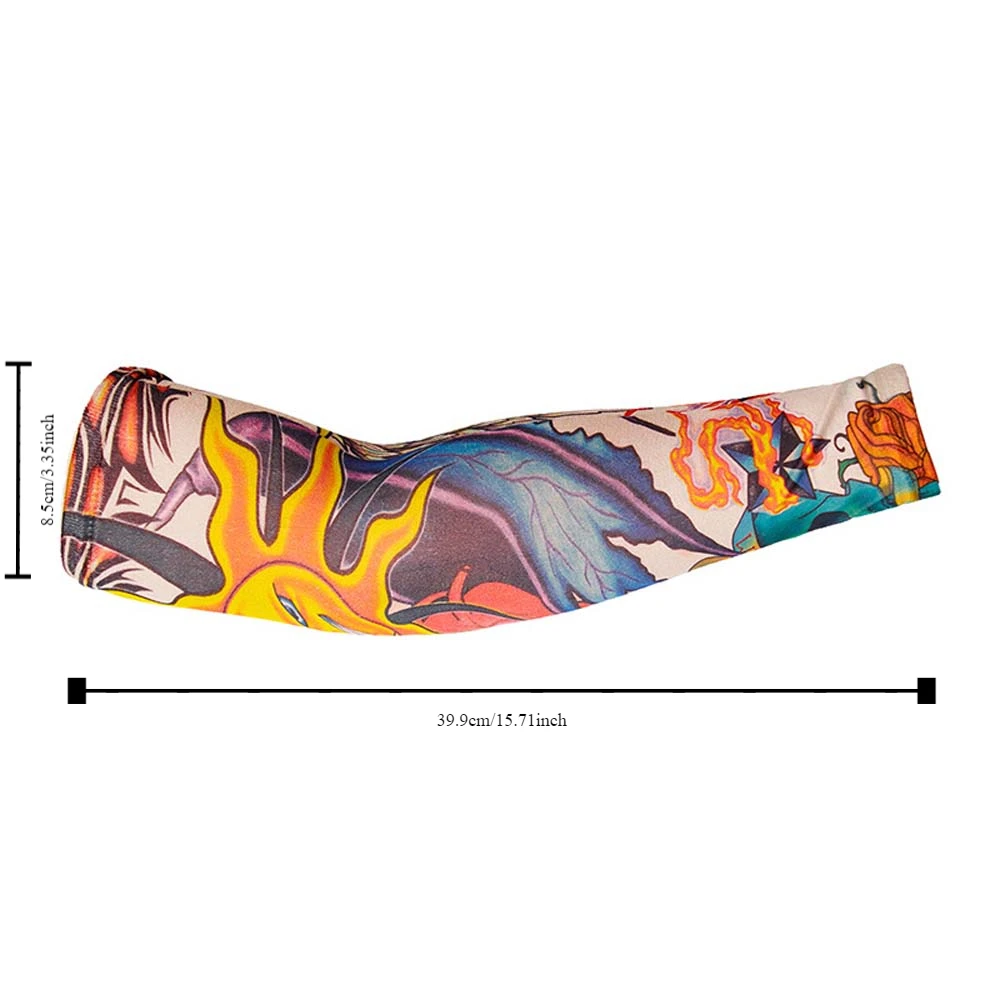 Capa de braço flor braço tatuagem manga aquecedores de braço luvas de ciclismo capa de proteção solar protetor solar luva de manga comprida