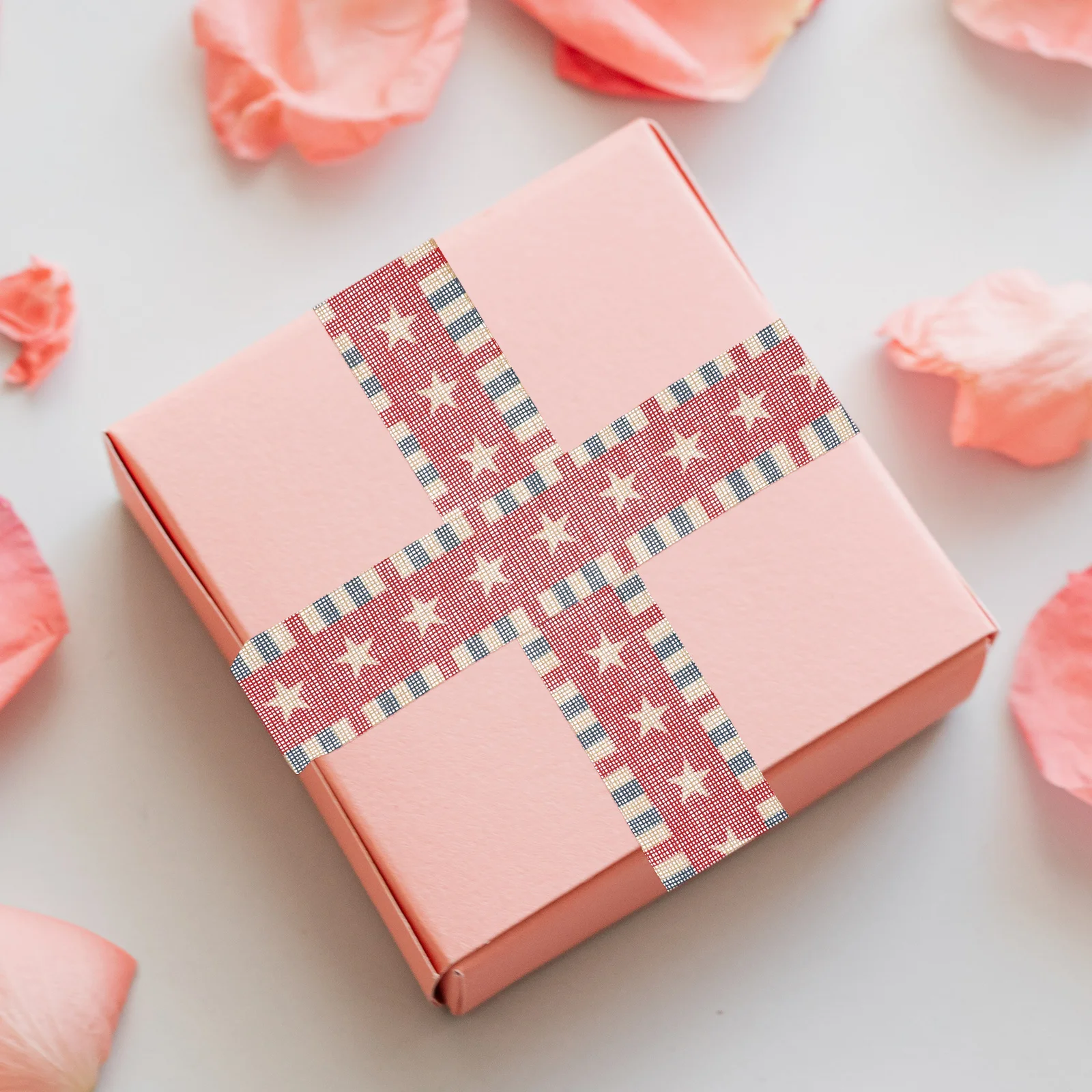 

4 pcs Star Flag Decorative Ribbon American Independence Day Theme Linen Stripe Diy Craft Material Party Decor Hair Accessory