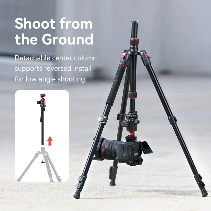 Ulanzi TT31 Claw Quick Release Tripod 2-in-1 Tripod and Monopod with 360° Panoramic Head 180° Revertible Legs for DSLR Camera