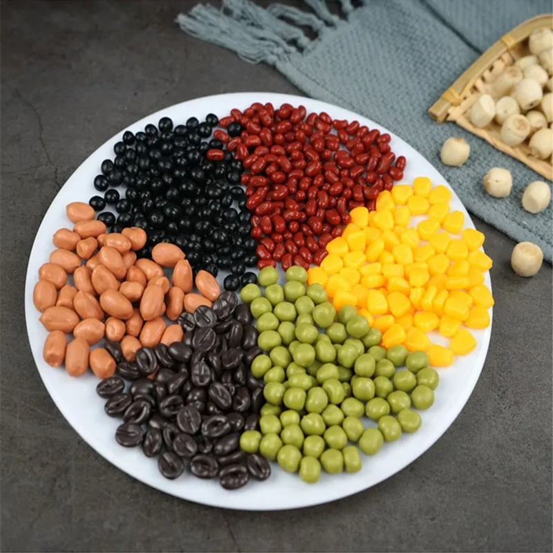 Fake Food Display Props, Simulation, Cashew, Nut, Raisin, Wheat, Rice, Beans, Red Dates, Currant, Peanut, Corn Model, 50 Pcs