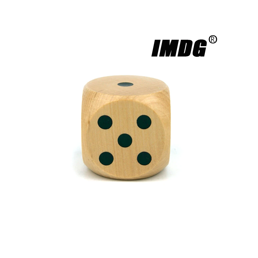 Wood Dice 5cm Large Size Colorful  Solid Dotted Rounded  Entertainment Game Props