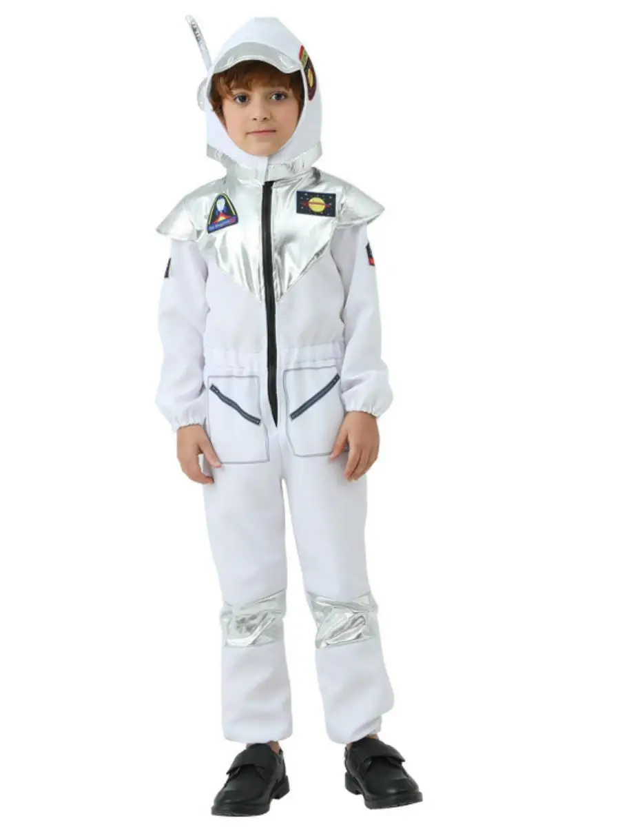 loween Children's Astronaut Space Suit Performance Costume Nursery Stage ow Par Play Dr up Outfit Polyester