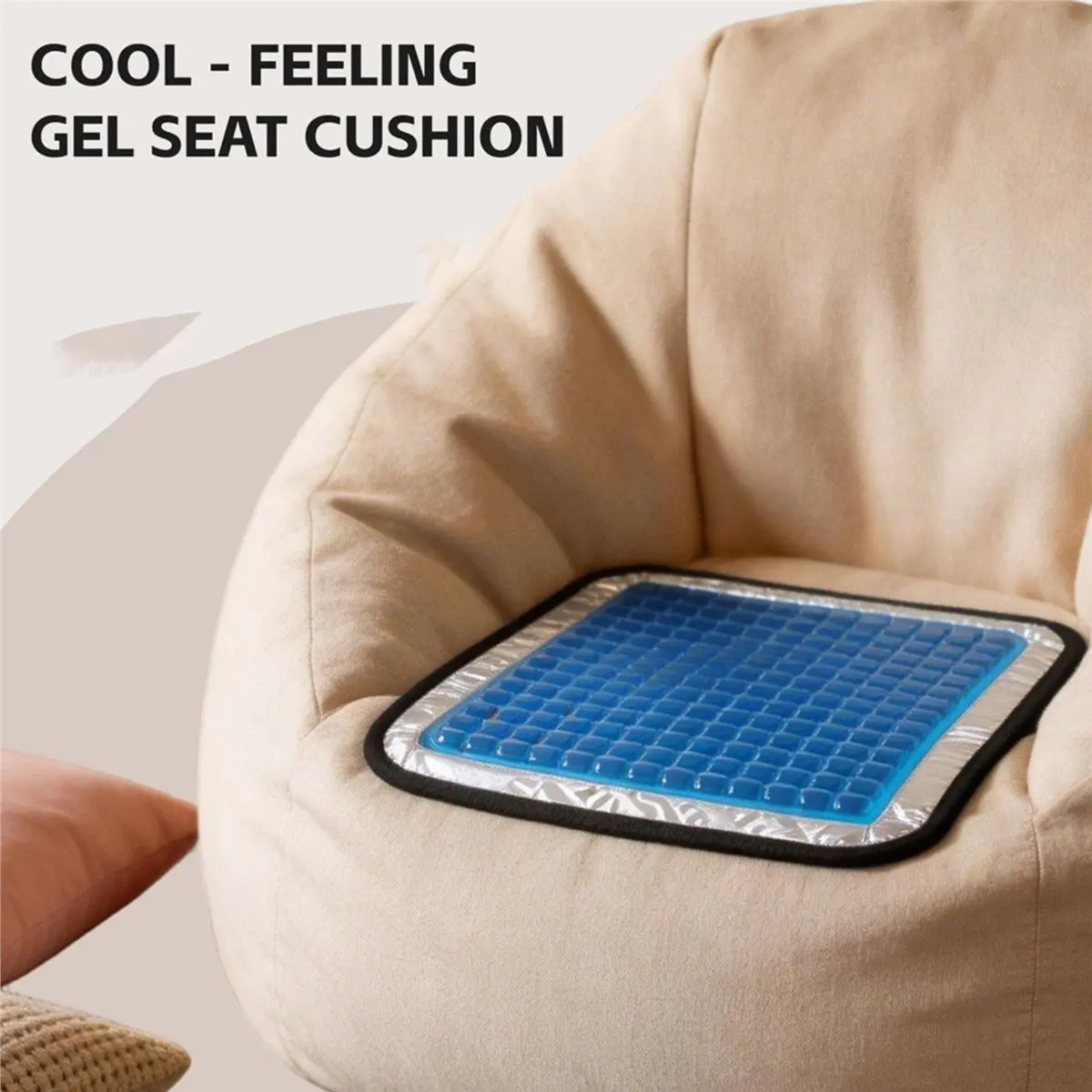 HAPPYDAY~ 1PC Coussin de siège pour fauteuil roulant pour soulager la pression, coussin de chaise en mousse à mémoire de forme avec gel rafraîchissant et design à bords inclinés