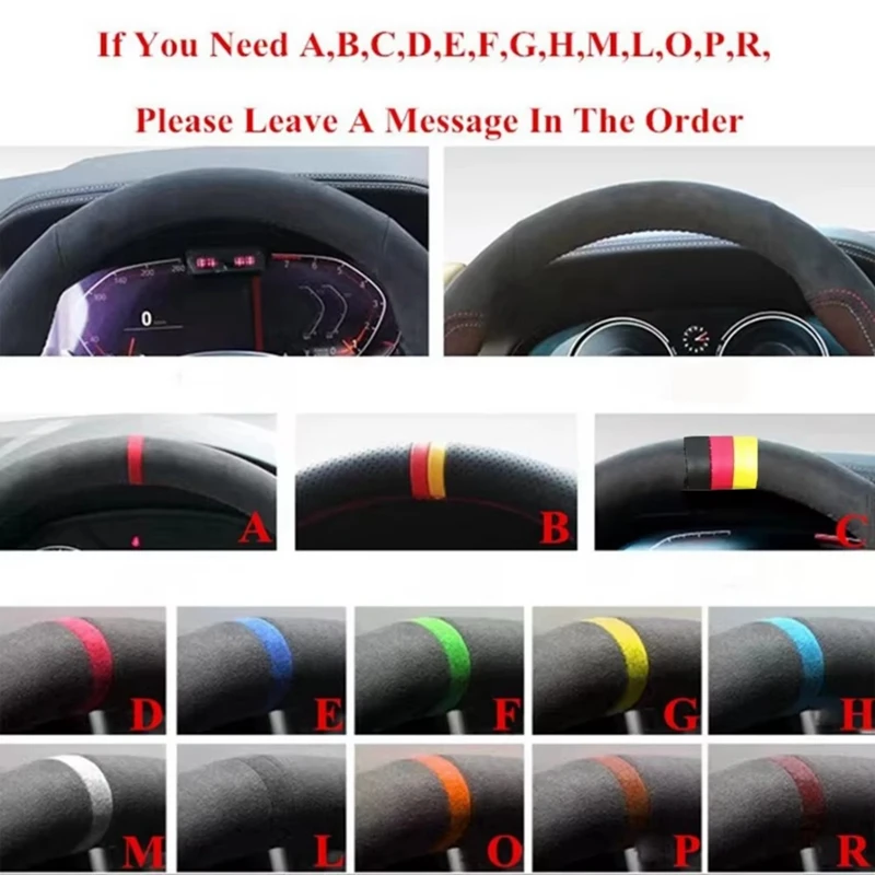 Braid Car Steering Wheel Cover Wrap Hand Sewing Anti-Slip Comfortable Suede Leather For Mini Clubman F54 F57 Cabrio F60 Electric - Image 6