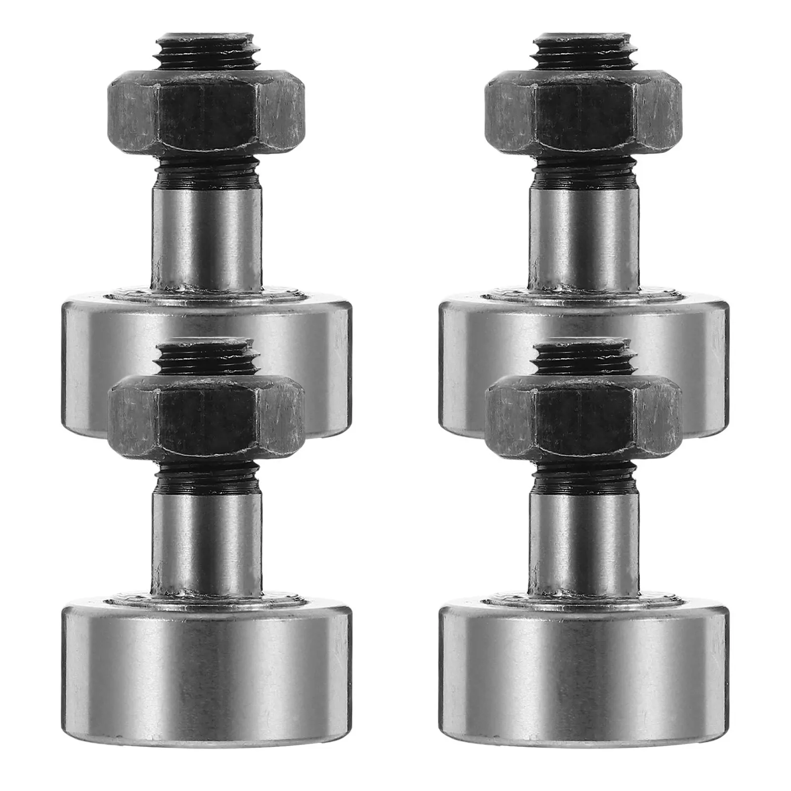 4Pcs Bolted Roller Needle Bearing Cam Follower Steel Construction High Accuracy Heavy Duty Industrial Use Rigid Precision