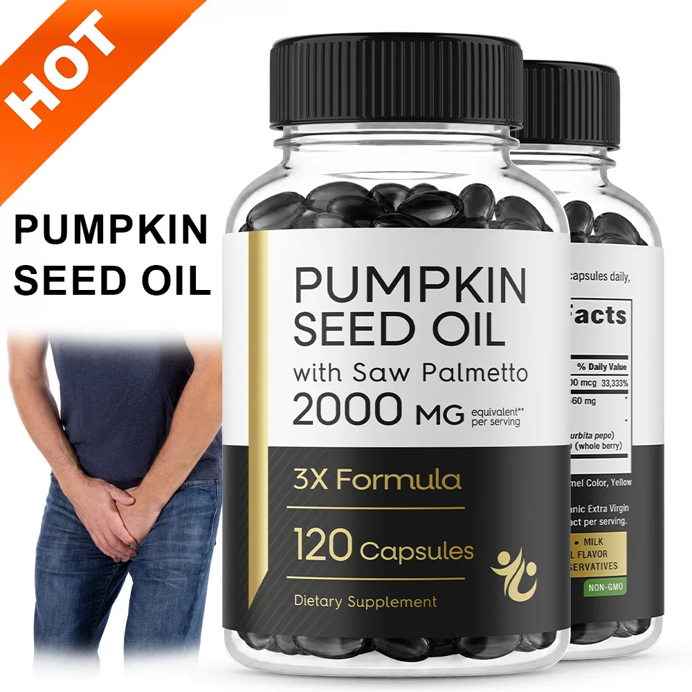 Pumpkin Seed Oil and Saw Palmetto - Maintains Prostate Health and Urinary Tract Function, Promotes Hair Growth