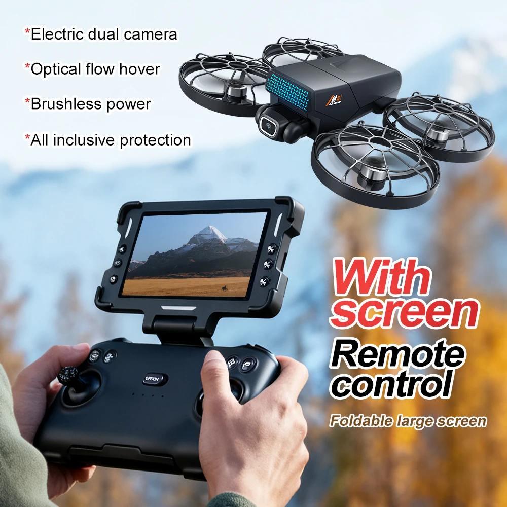2025 M8 Drone 8K Camera Screen Remote Control FPV Hover Pocket Flip Drone Brushless Dron Foldable Quadcopter RC Toy Gift For Boy