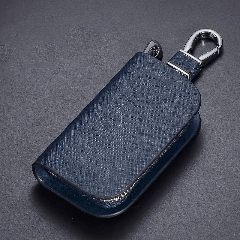 

Cross Grain Genuine Leather Universal Car Key Protector Key Bag Case Keychain Suitable For All Kinds Of Car Key Car Accessories