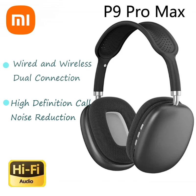 Xiaomi Max P9 Pro Wireless Bluetooth Headphones Hifi Stereo Noise Cancelling Waterproof Mic Pods Over Ear Sports Gaming Headset