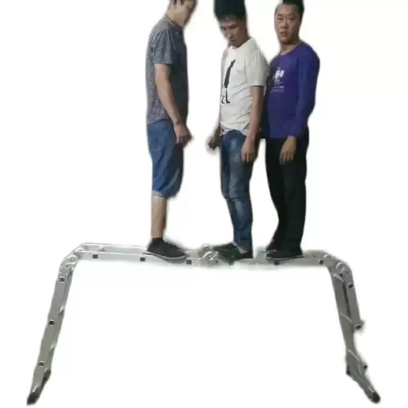 Foldable Height Adjustable Multifunctional Ladder Scaffold Thickened Portable Engineering Ladder Aluminum Platform Iron Plate Fo