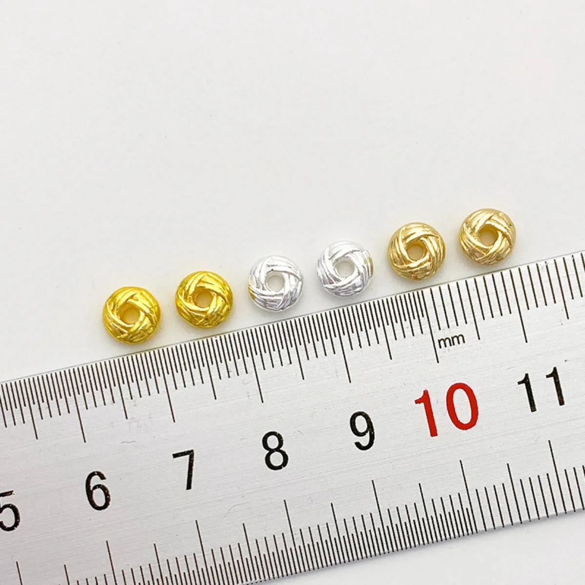 14K & 18K Gold Plated Twist Woven Pineapple Knot Loose Spacer Beads DIY Bracelet Necklace Jewelry Findings