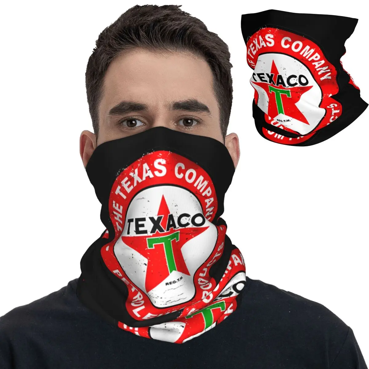 Texacos 1913 Vntage Sign Bandana Neck Cover Printed Face Scarf Multifunctional Headwear Fishing Unisex Adult Windproof