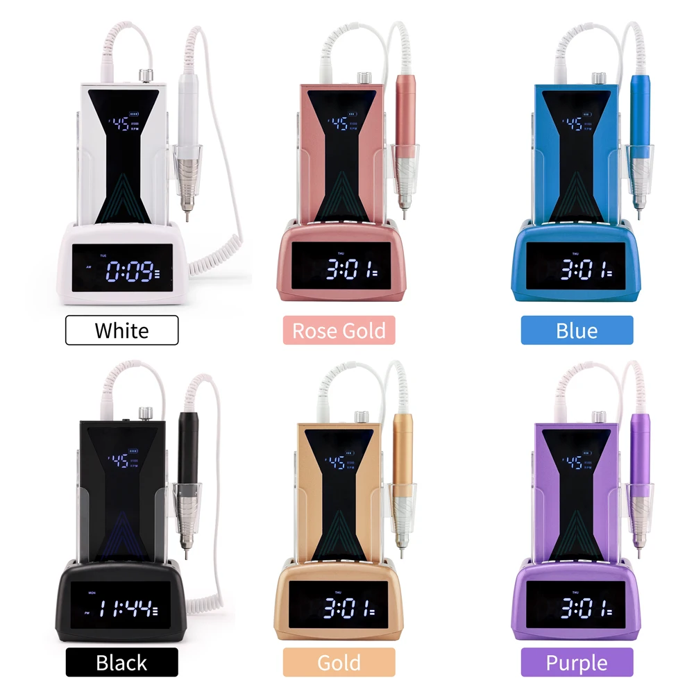 Nieuwe professionele 85w aluminiumlegering materiaal waterdicht handvat stille borstelloze draagbare nagelboormachine manicure 45KRPM Eile