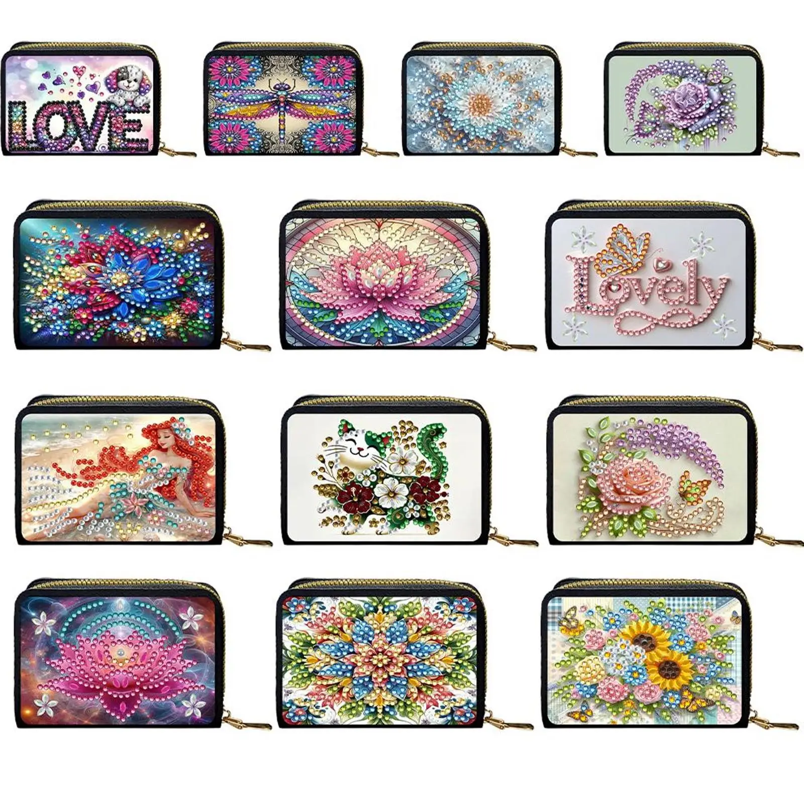 

DIY Diamond Painting Art Card Holder Kits Diamond Painting Fashion Card Holder Coin Purse for Travel and Daily Use