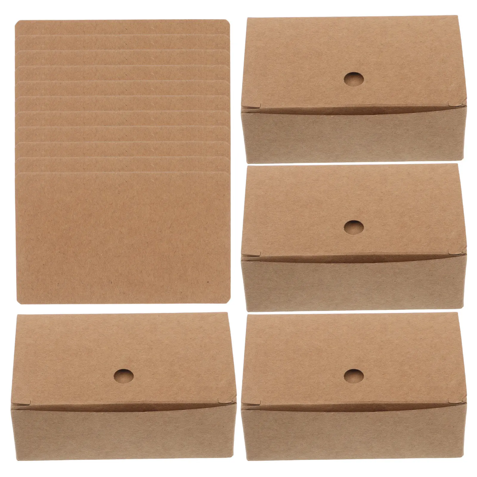 500Pcs Blank Kraft Cards Small Rounded Corner 3.4x2.1 Inch Thick Paper Note Cards for DIY Crafts Office School Wedding Party