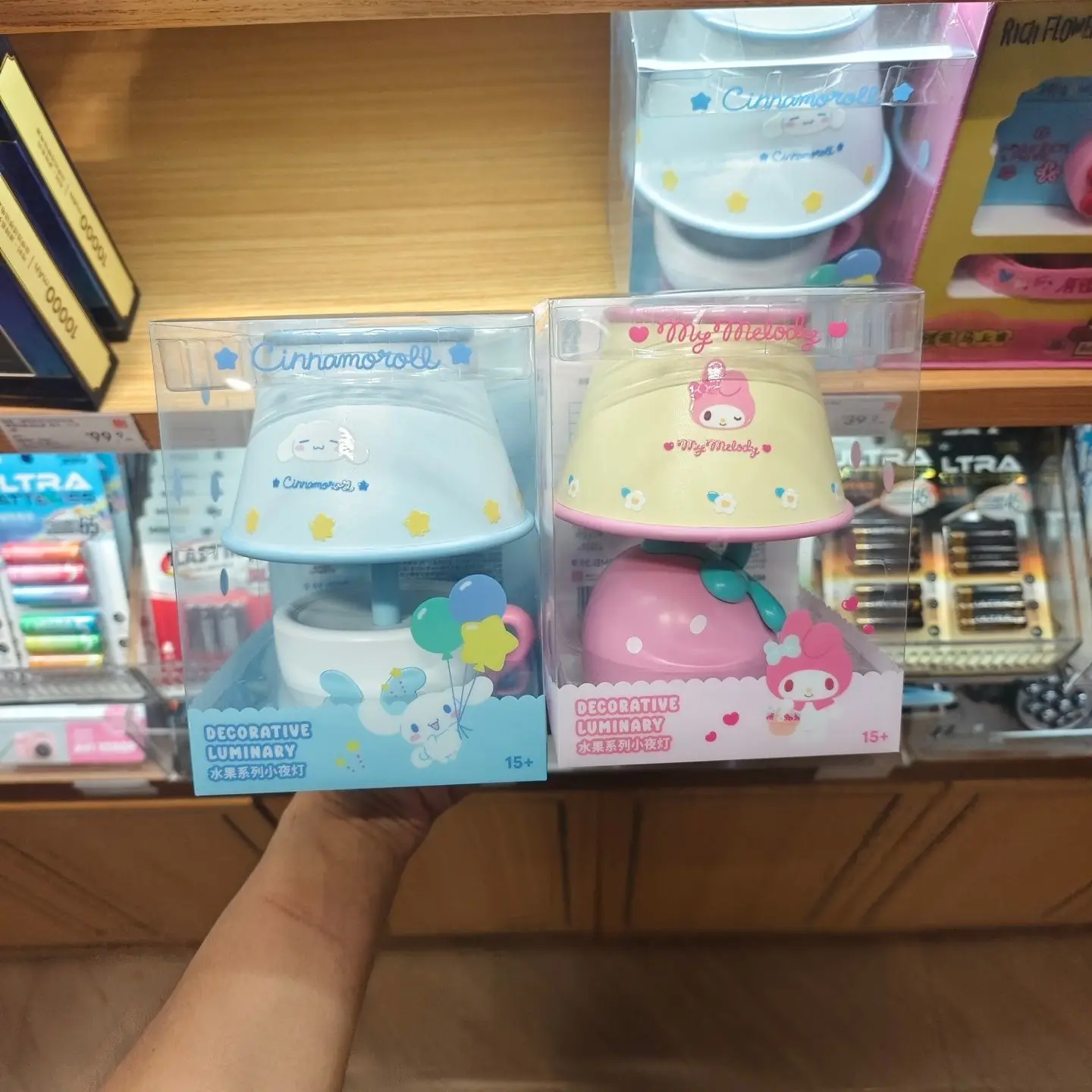 Anime Sanrio Fruit Series MyMelody Cinnamoroll Rechargeable Night Light MINISO Cute Cartoon Bedside Ambient Lamp Sleep Lovely