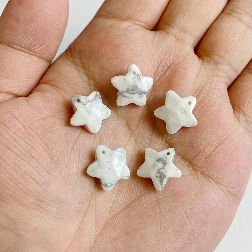 14mm Star Shape Charm Amazonite Gems Star Pendant Natural Stone Crystal Pendant for Jewelry Making Necklace Earrings Accessories