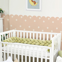 Boho Flower Daisy Scalloped Wallpaper Nursery Child Wall Art Kids Room Girls Bedroom Home Decor Waterproof Peel and Stick