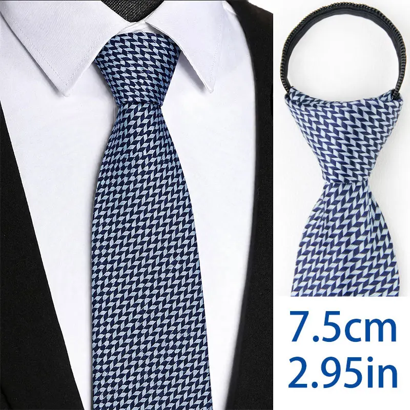 Men's No-Tie Narrow Zipper Tie 7.5cm (2.95inch) Red Multicolor Polka Dot Houndstooth Diamond Pattern Polyester Sales Uniform Choir Suit Accessories