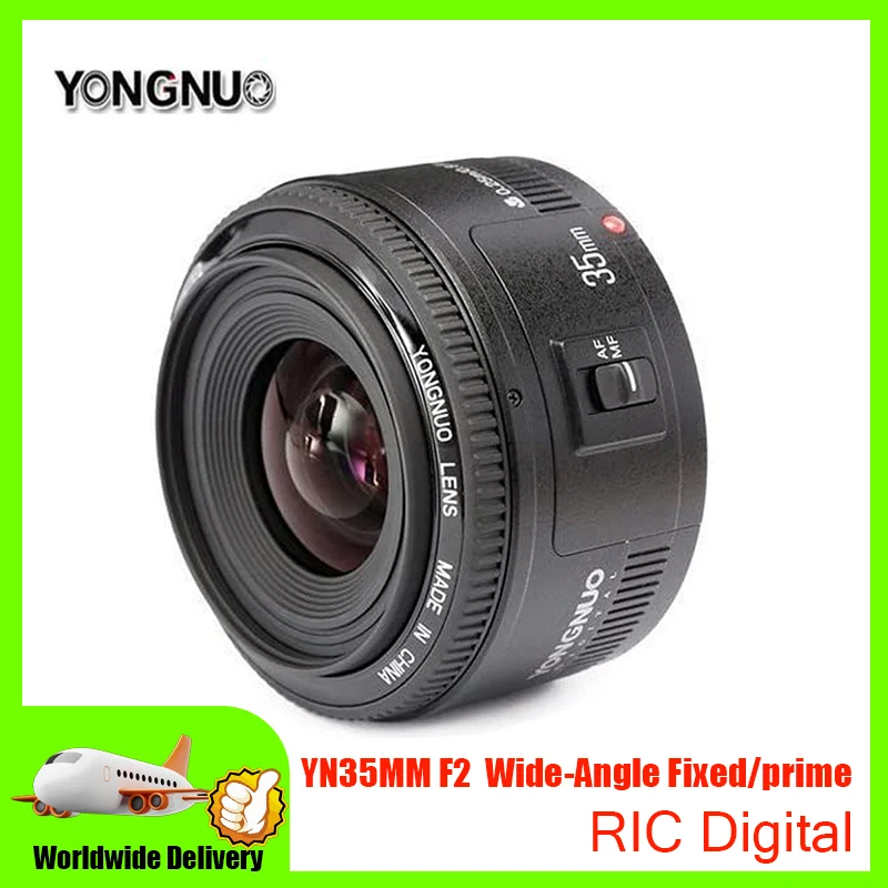 YONGNUO YN35mm F2 Lens 1:2 AF/MF Wide-Angle Fixed/Prime Auto Focus Lenses for Canon EF Mount EOS Nikon Camera