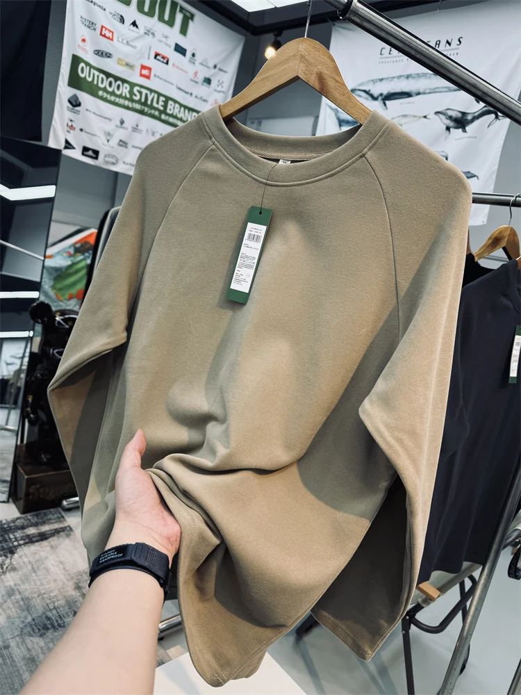 Warm Self-Heating Double-Sided Fleece Men's Autumn Winter round Neck Long Sleeve T-Shirt Outdoor Casual Elastic Base Shirt