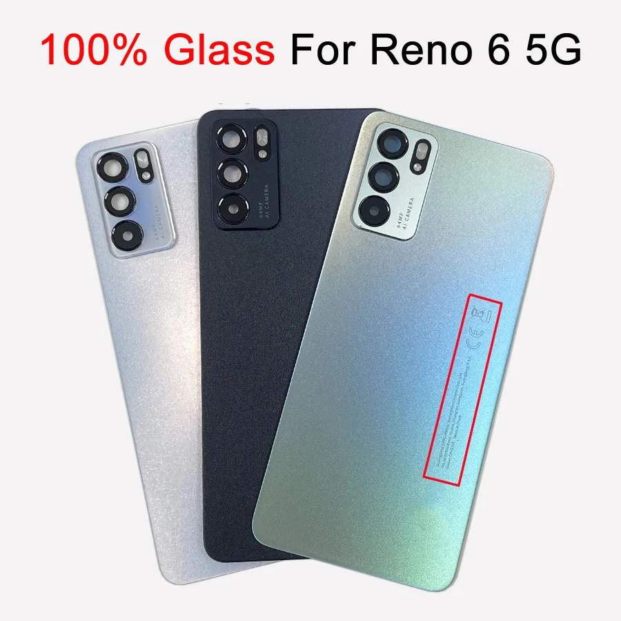 A+++ Battery Cover Rear Door Housing Back Case For OPPO Reno 6 5G Reno6 Battery Cover with Logo Replacement Repair Parts