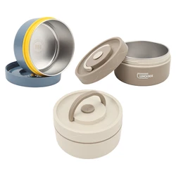 440ml Stainless Steel Thermal Cooking Pot Double Layer Round Lunch Container Portable Lunch Box for Work School Outdoor
