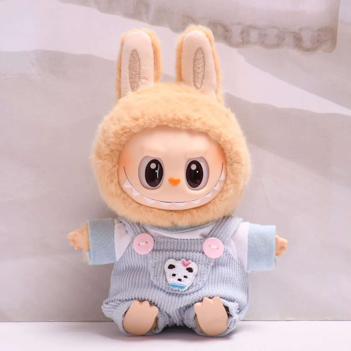 [ไม่มีตุ๊กตา] สำหรับชุดตุ๊กตา Labubu Mini Plush อุปกรณ์เสริมตุ๊กตา ชุดเอี๊ยมผ้าลูกฟูก เสื้อยืด ของขวัญเสื้อผ้า