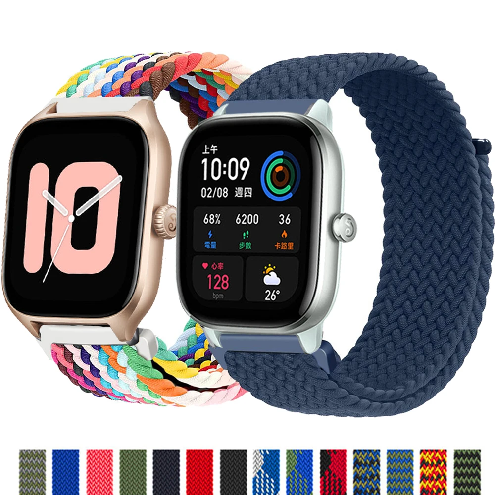 

Band For Amazfit GTS/4/2/2e/3/GTS2 Mini/GTR/4/3/Pro/GTR2/47mm/stratos Braided Elastic 20mm/22mm watch Bracelet Amazfit bip strap