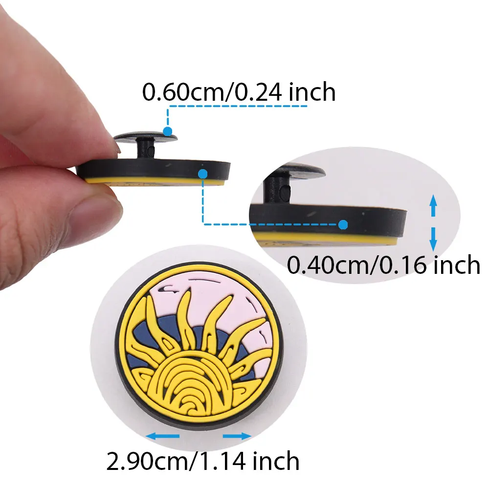 Good Quality 1-17pcs PVC Shoe Charms Sunflower Flowers Sunset Bicycle PVC Accessories Sandals Ornaments For Children DIY Present