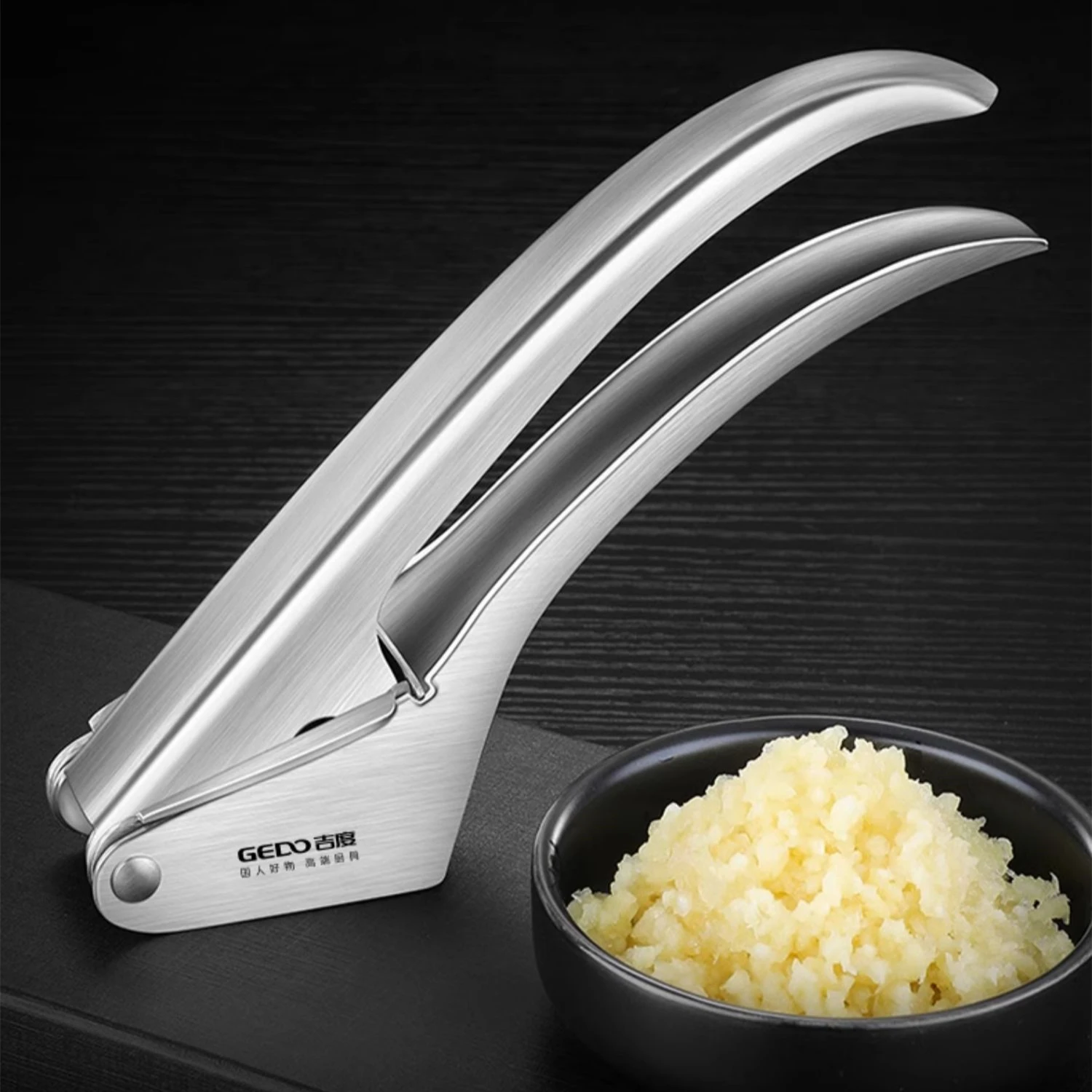 Ultra Thick Pure 304 Stainless Steel Kitchen Garlic Press LFGB Certificated Garlic Masher Durable Ginger Grinder for Barbecue