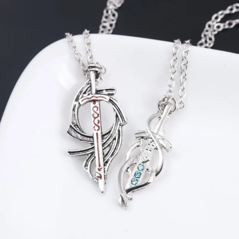 Fate Stay Night Necklaces Female Arthur Pendragon Necklace for Women Excalibur Pendant Fashion Couples Trend Silver Color Gift