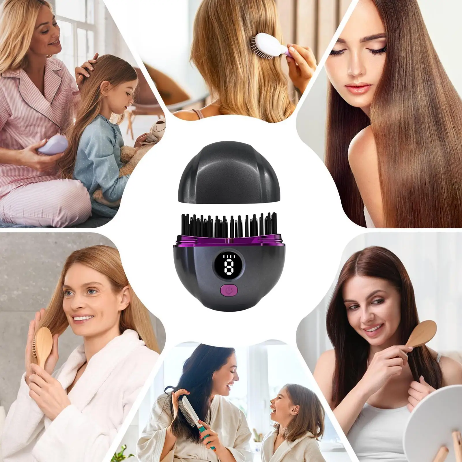 

Hair Straightener Cordless 2 In 1 Short Hair Flat Iron Straightening Brush For Women Girls Short Curly Bangs Edge Daily Travel