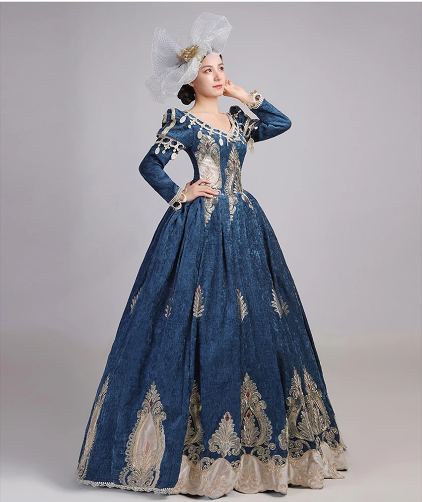 Georgian Satin Marie Antoinette Ball Gown Adult Victorian Party Dress for women image 6