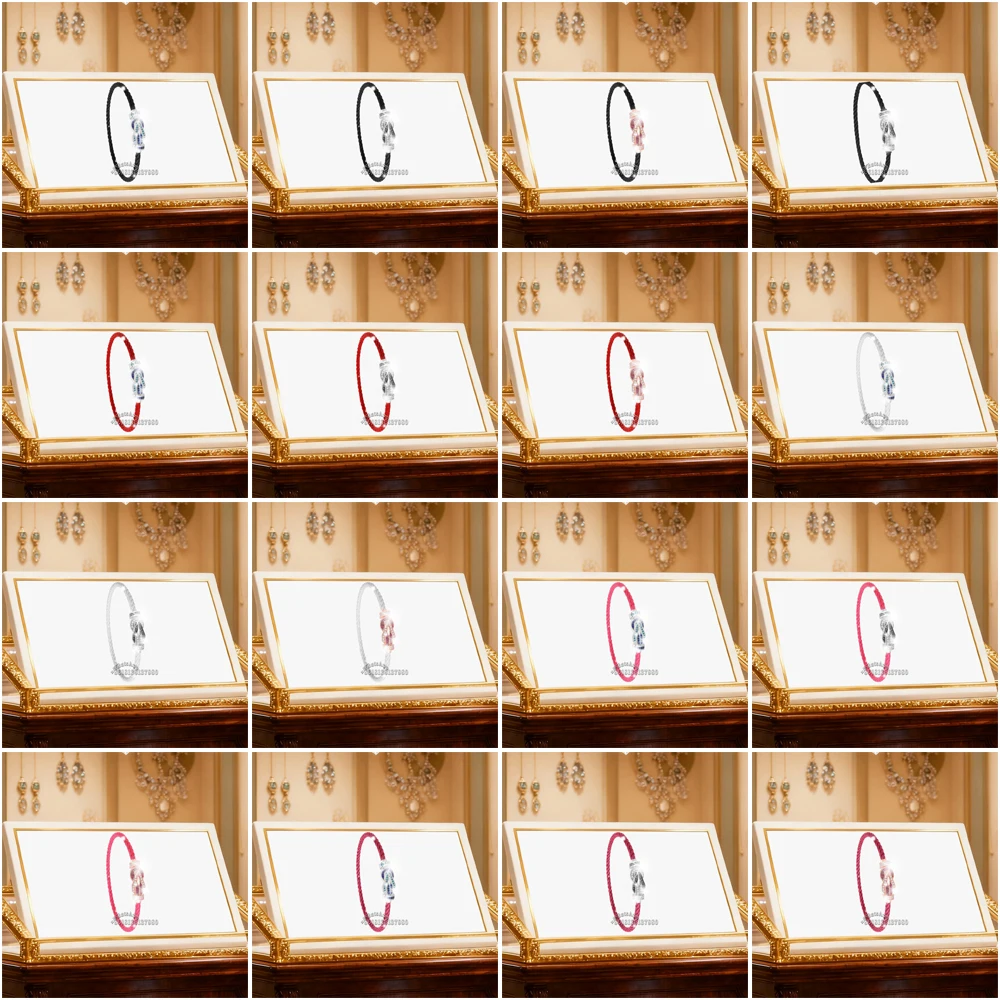 

Gryan New 925 Silver Colorful Nylon FullZircon Medium Lnfinite luck Bracelet female Daily Wear Party Gifts Couple Luxury Jewelry