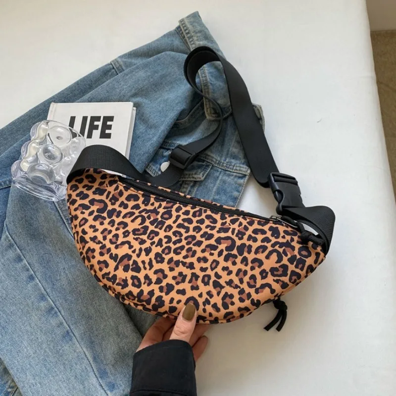 Vintage Leopard Impresso Fanny Packs para Mulheres, Zebra Stripe Waist Bag, Pacote Feminino Portátil, Crossbody Chest Bag, Lady Fashion