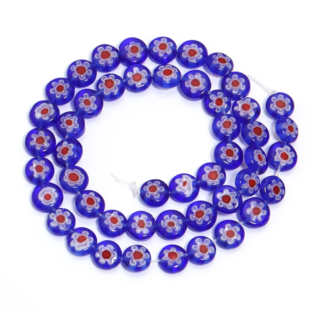 6/8/10mm Bloemvorm Millefiori Lampwork Glazen Kralen Veelkleurige Ronde Spacer Kralen voor Sieraden Maken DIY Armband Accessoires