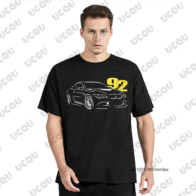 

Новая летняя мужская мотоциклетная футболка E92 Fans Coupe M3 с графическим принтом, хлопковые футболки с короткими рукавами, повседневные спортивные топы унисекс большого размера