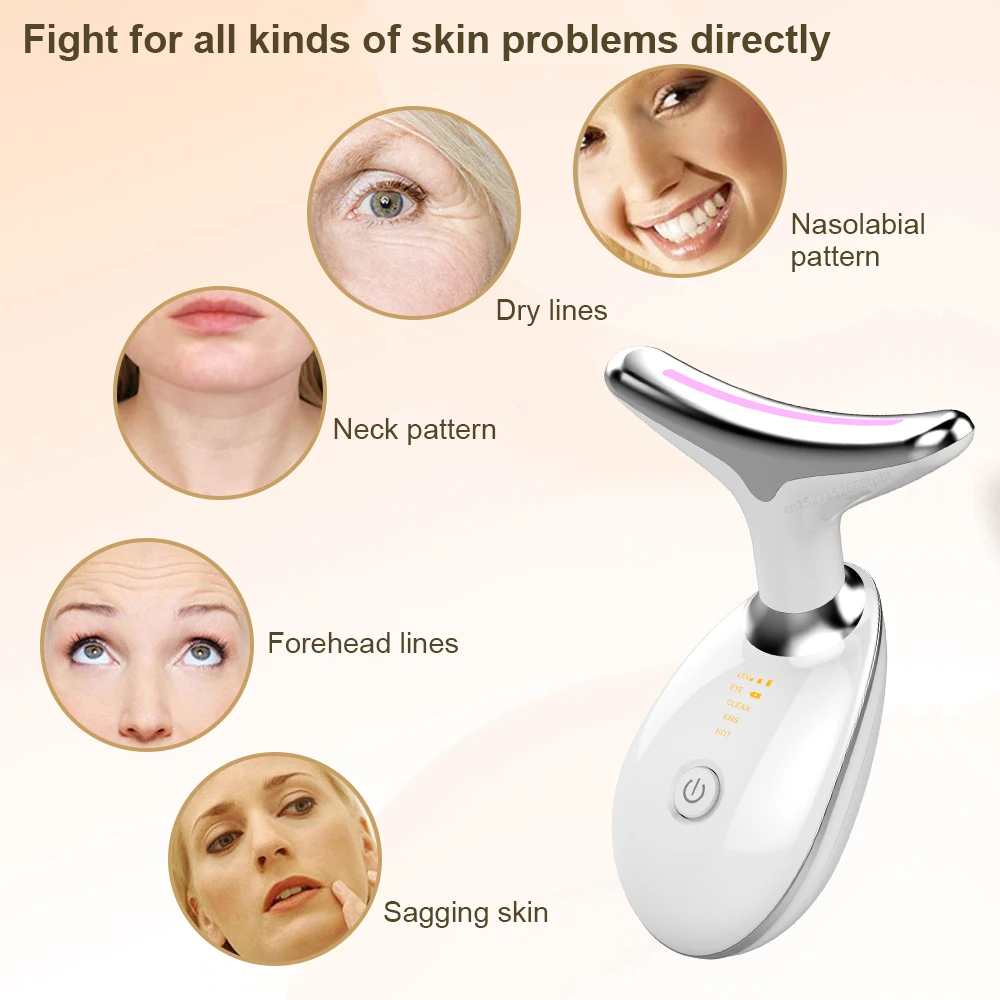 Facial Massager EMS Microcurrent Face Neck Lifting Beauty Tighten Device Thin Double Chin Remove Neck Lines Face Massager