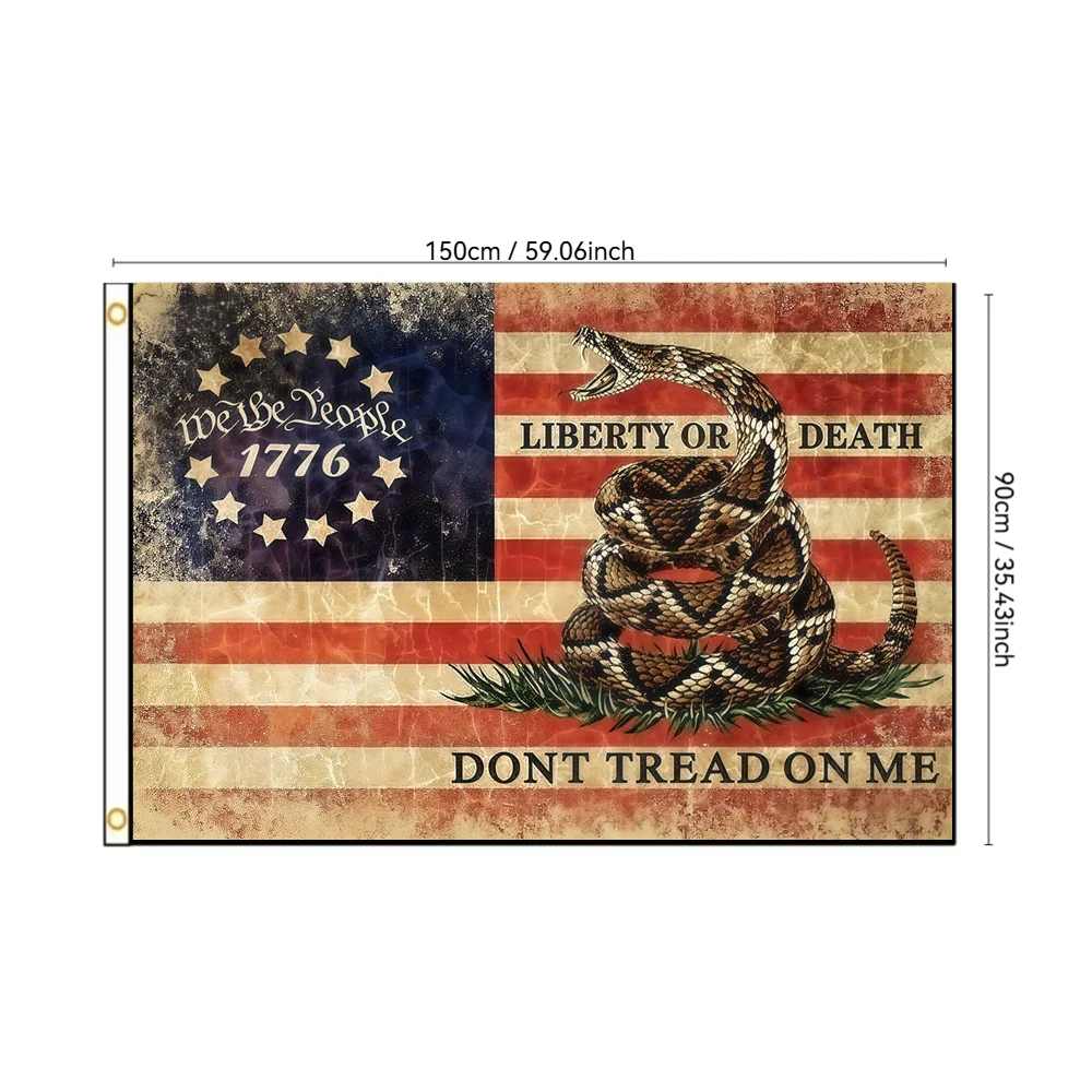 

Don't Tread On Me We The People Gadsden Flag 2x3ft 3x5ft, 1776 US Historical Polyester Banner, Outdoor Indoor Patriotism Decor