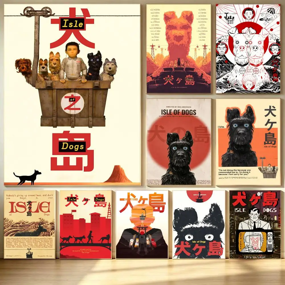 movie Isle of Dogs Poster Poster HD  Printing Soothing and Cream Style Home Decor for the Living Room cafes Gift Giving