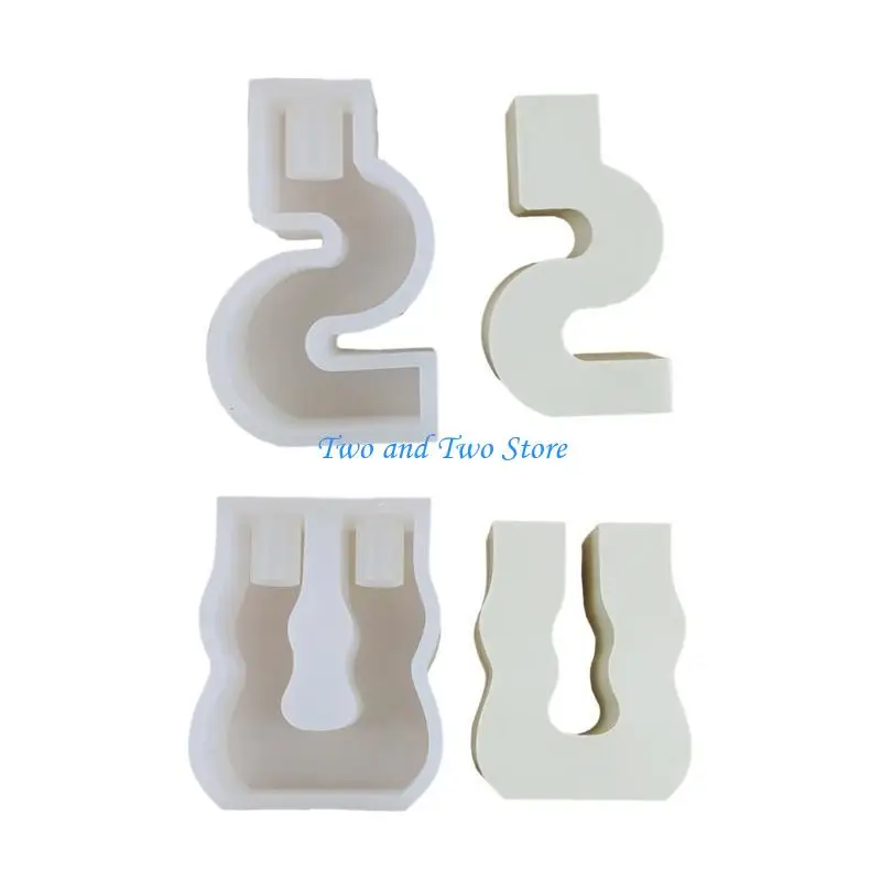 

HX6F Silicone Mould U-shape S-shape Candlestick Mold Candlestick Plaster Drop Mold Holiday Table Decoration