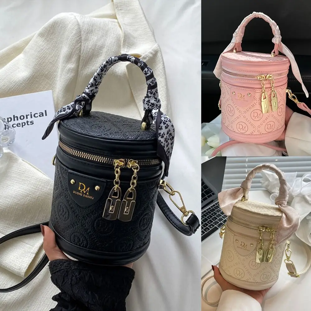 PU Leather Tote Bag New Mobile Wallet Container Letter Printing Bucket Bag Handbags Crossbody Bag