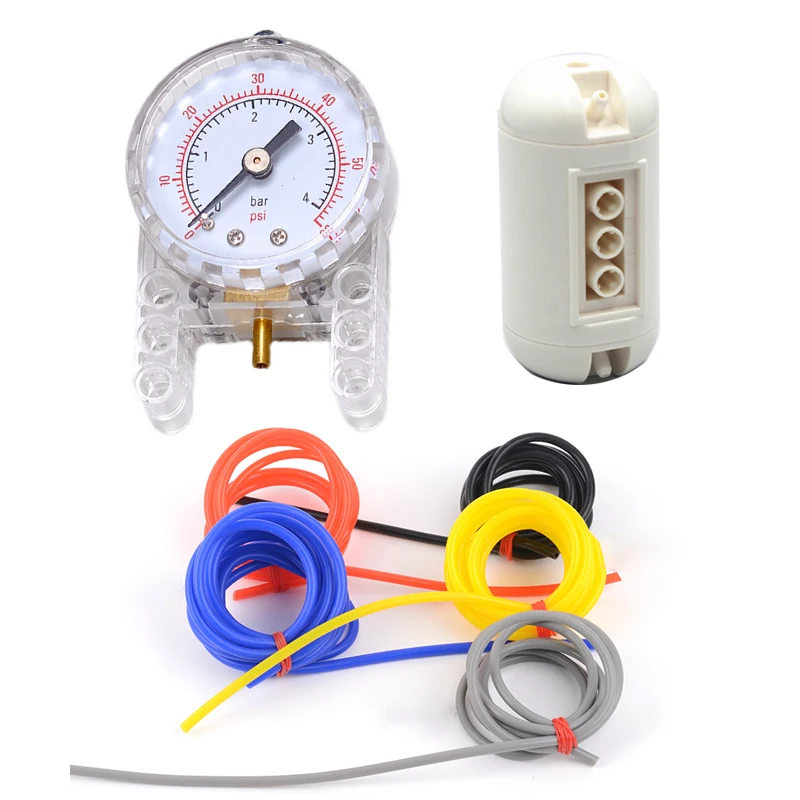 

Technical Pneumatics Airtank Pneumatic Pressure Gauge MOC Building Blocks Part Bricks DIY Toys Gifts 75974 64065 5102C Air Tubes