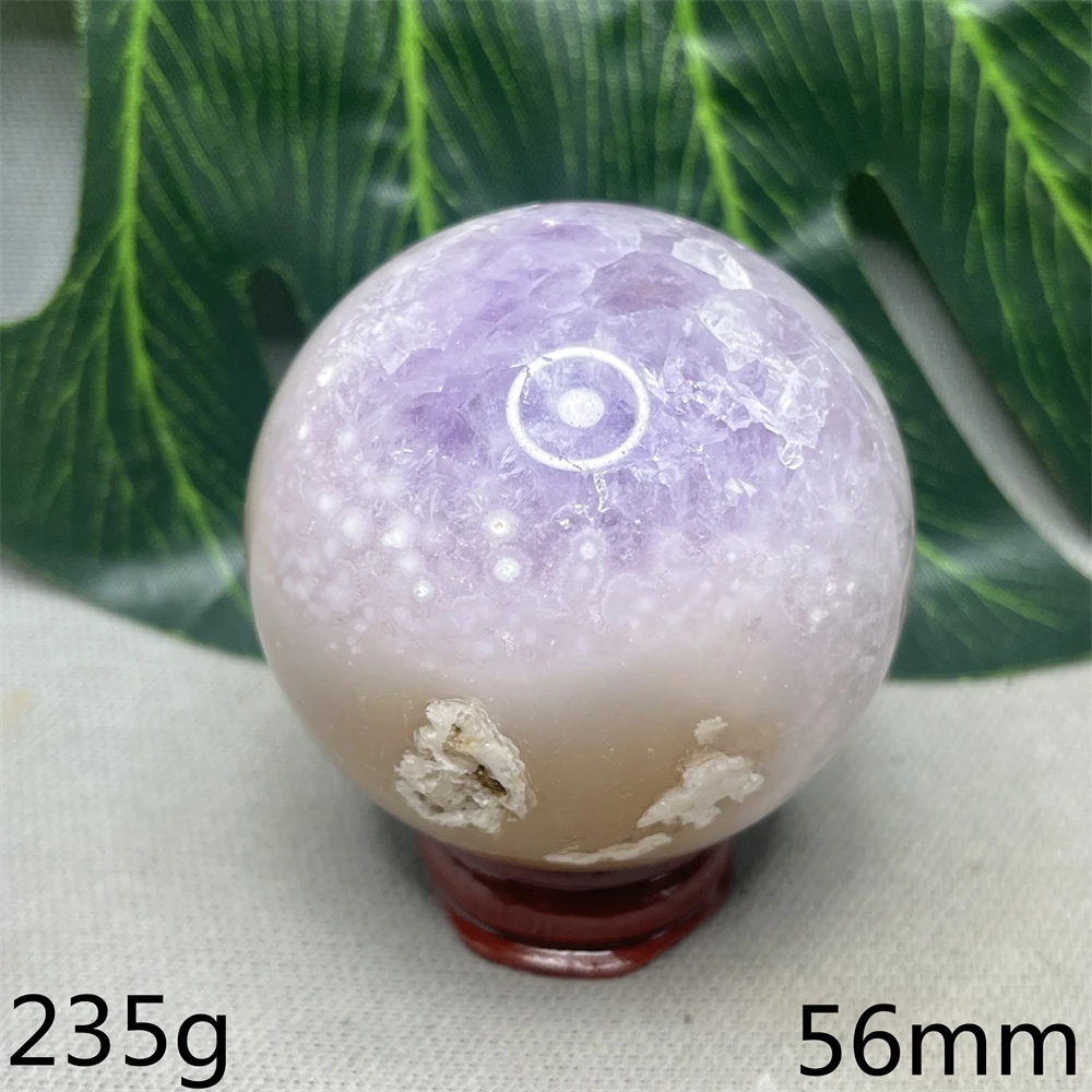 Pink Amethyst Ball Natural Gemstone Glistening Geode Agate Home Room Feng Shui Decoration Holiday Gift Witchcraft Stone Healing