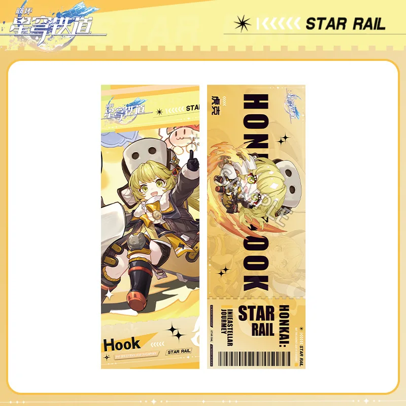 

Anime Game Honkai: Star Rail Cosplay Laser Ticket Bookmark Decorate Cartoon Two-sided Gilding Mascot Card Xmas Birthday Gift