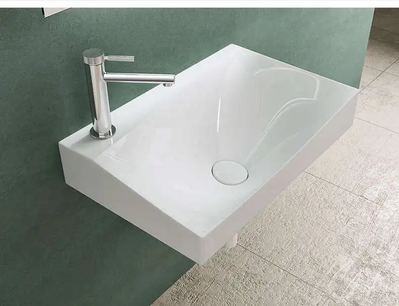 

Artificial Stone Integrated Wash Basin Creative Wall-mounted Washbasin Household Art Wall-mounted Basin